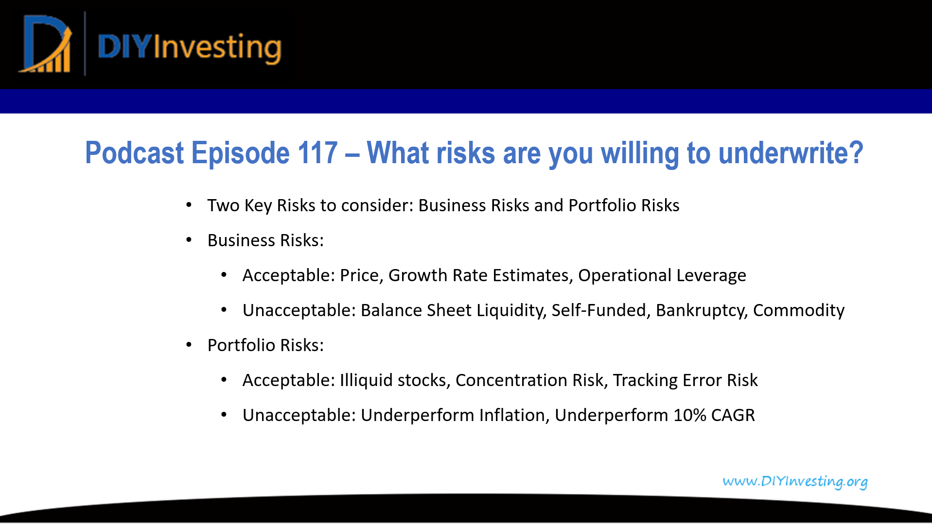 117 – What risks are you willing to underwrite?