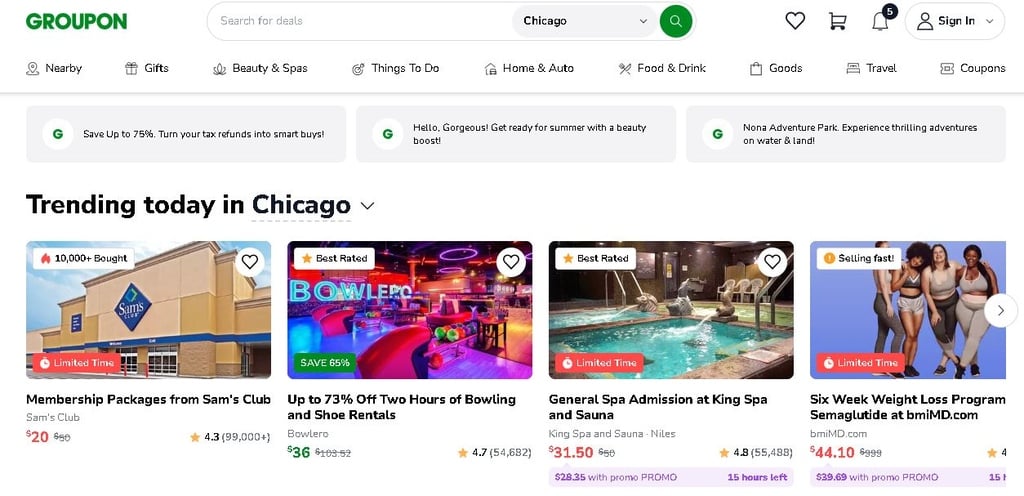 Groupon website