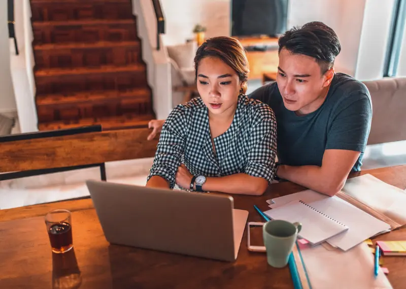 couple reviewing personal loan options