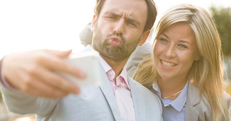 Two friends posing for a selfie