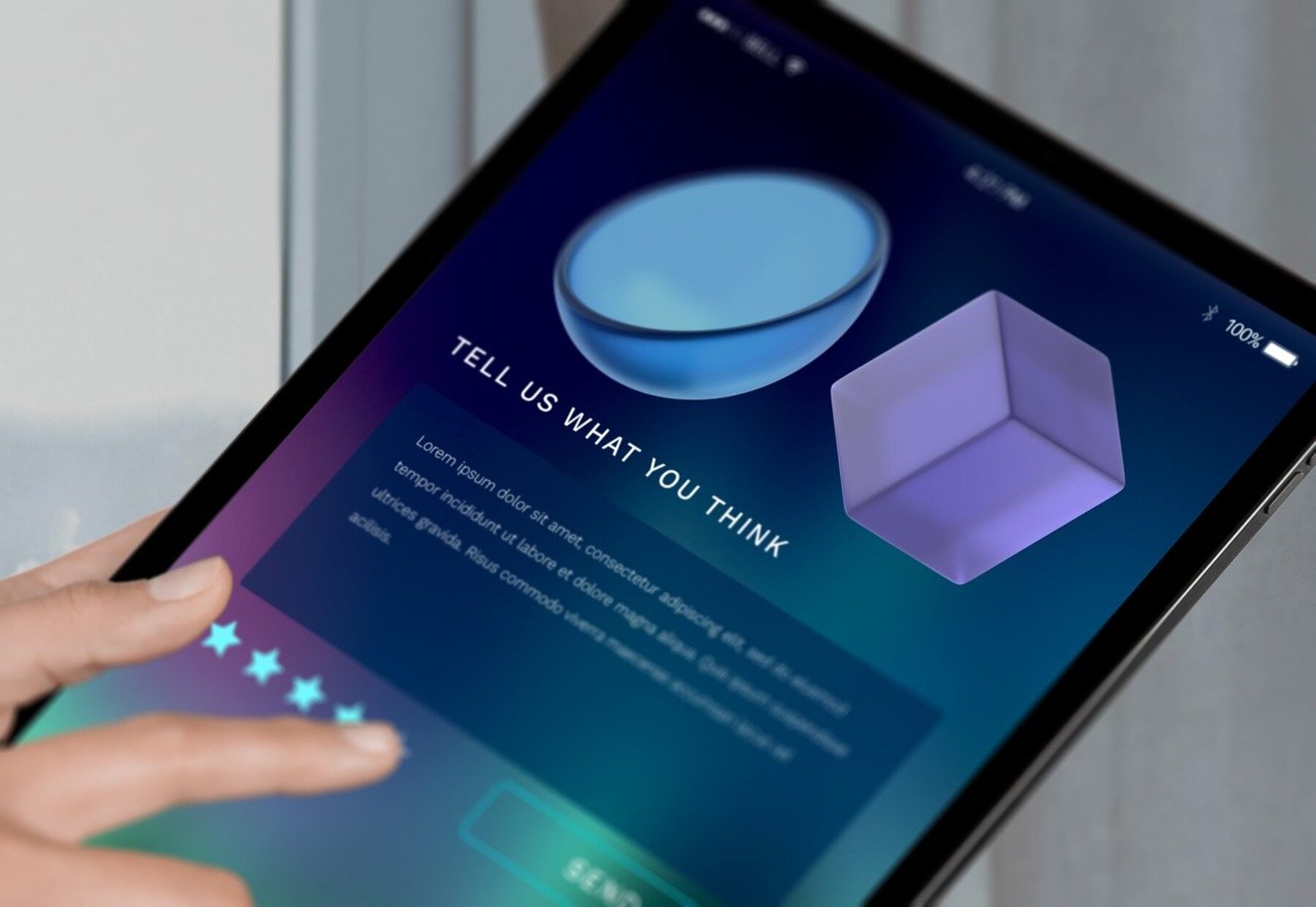 A review page of an app