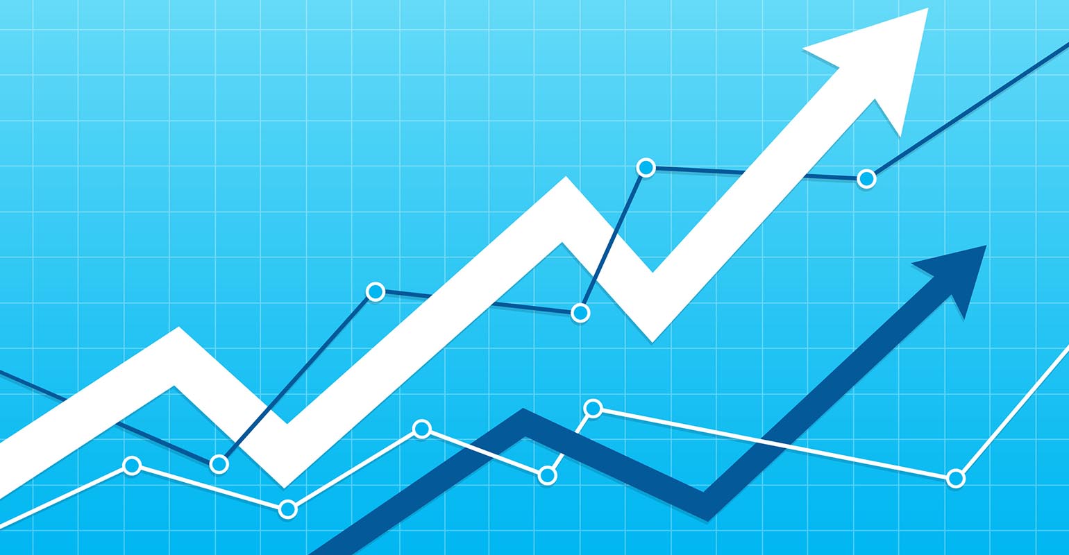 financial chart arrows fees margins