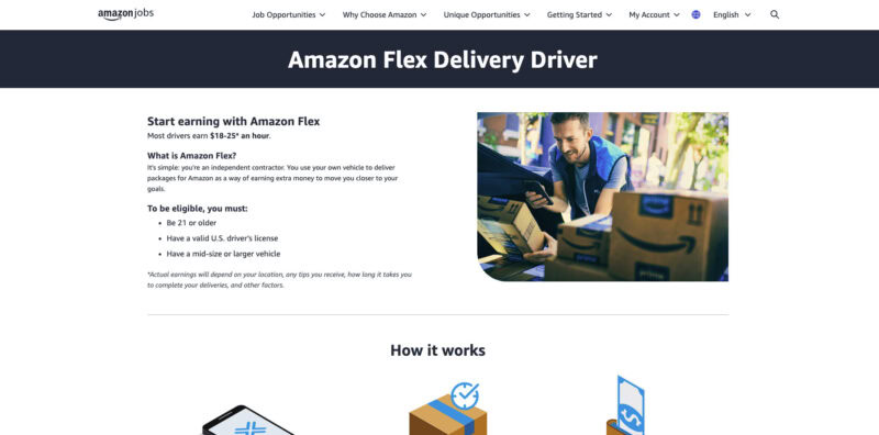 amazon flex delivery driver screenshot