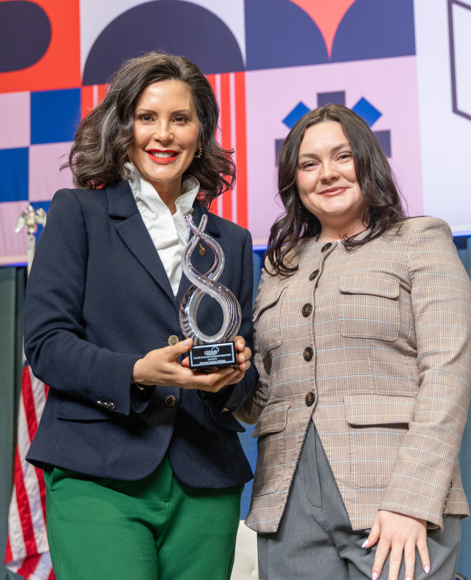 CEDAM Presents Legacy Award to Govenor Gretchen Whitmer at Building Michigan Communities Conference