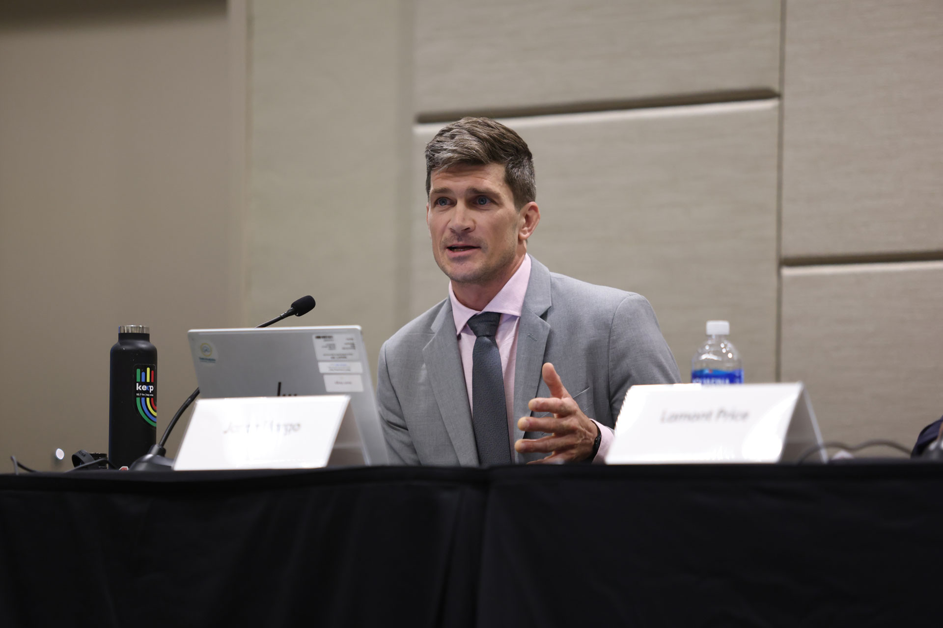 Jason Vargo speaks at a recent NCIC event on Opportunity Zones