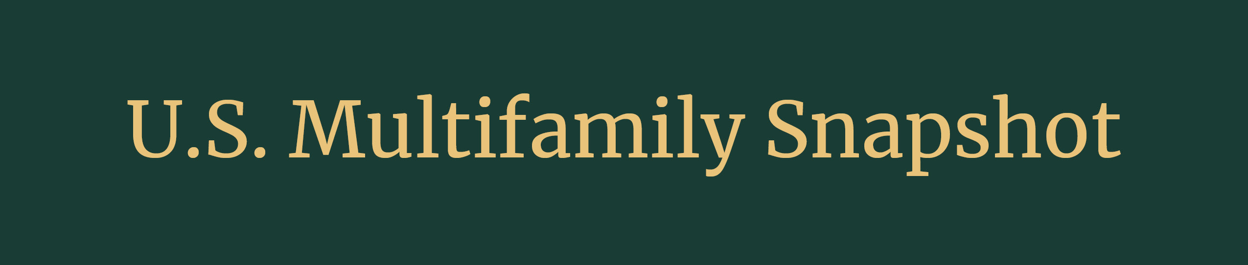 U.S. Multifamily Market Snapshot — September 2026